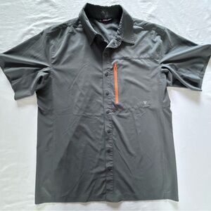 Stoic Shirt Mens XL Gray Snap Button Short Sleeve Outdoor Hiking Performance